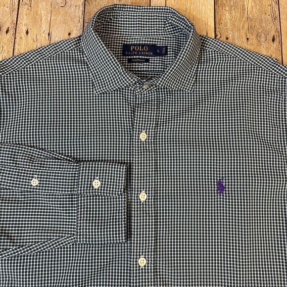 Polo Ralph Lauren Mens Button Shirt Performance Nylon Large Long Sleeve - Picture 1 of 8